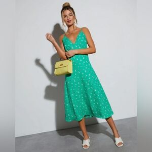 Vici Cyrus V-Neck Slip Midi Dress